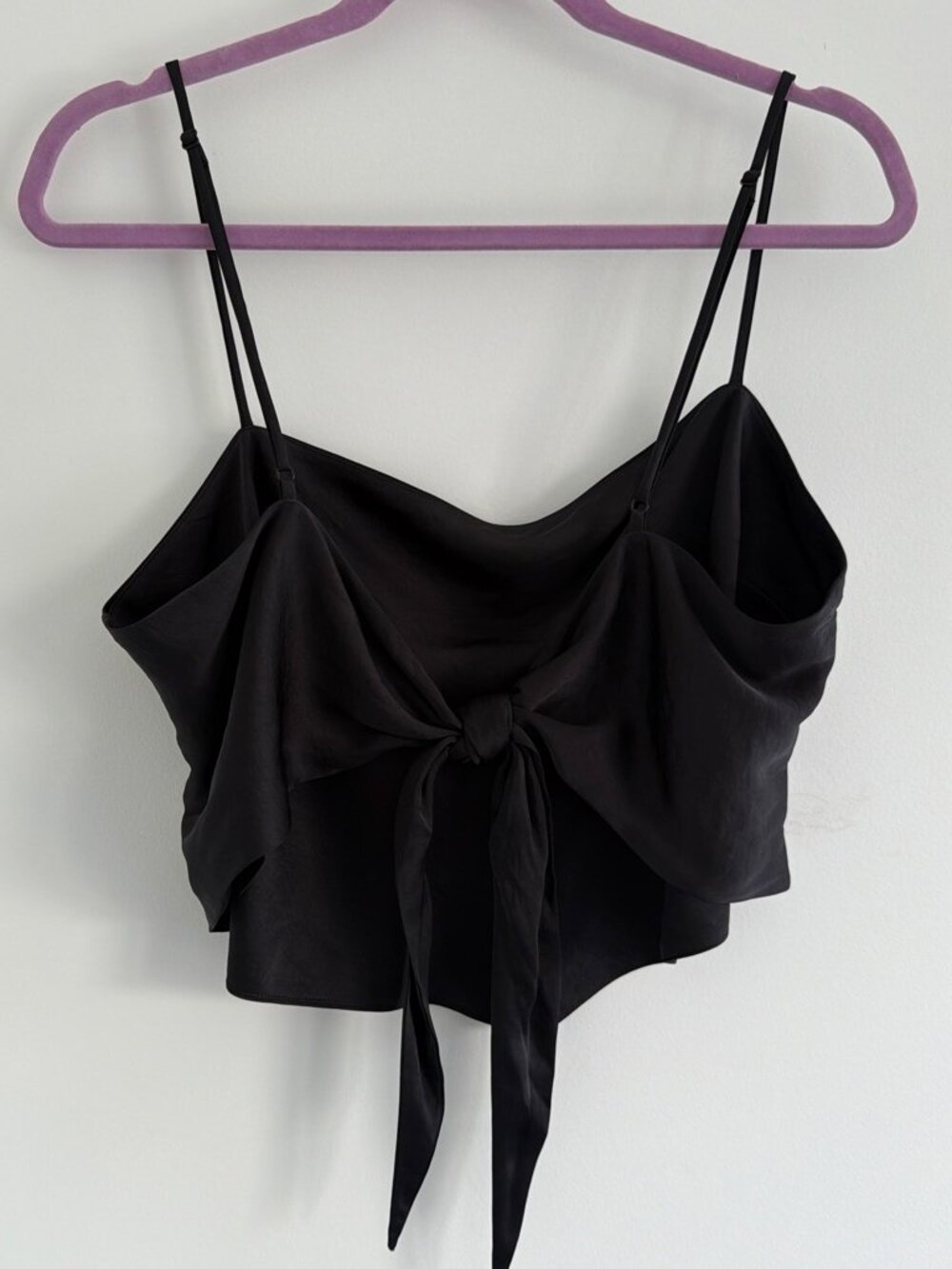 Aritzia Sunday Best Black Tie Back Cowl Neck Crop Top XL